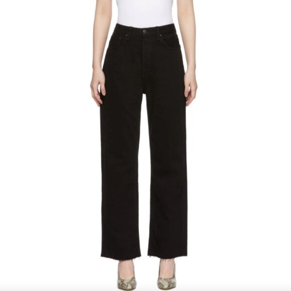 Rag and Bone Ruth Super High Rise Straight Leg Black Size 26 - Picture 1 of 6